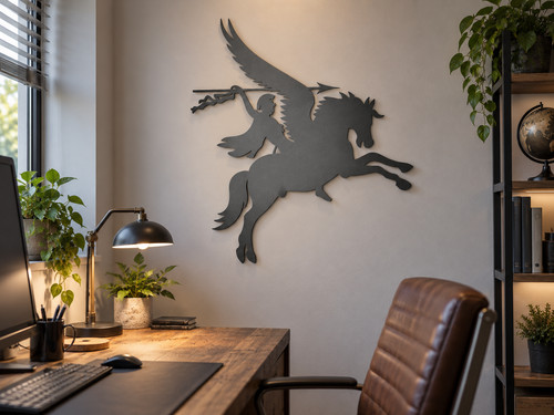 Pegasus metal wall art laser - pegasus,