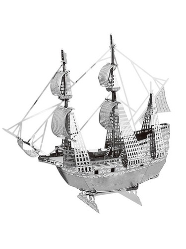 Metal model three masted - metal, 3d
